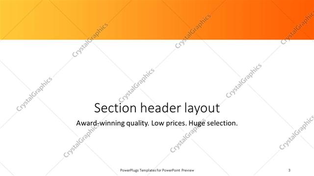 Section Header presentation slide layout