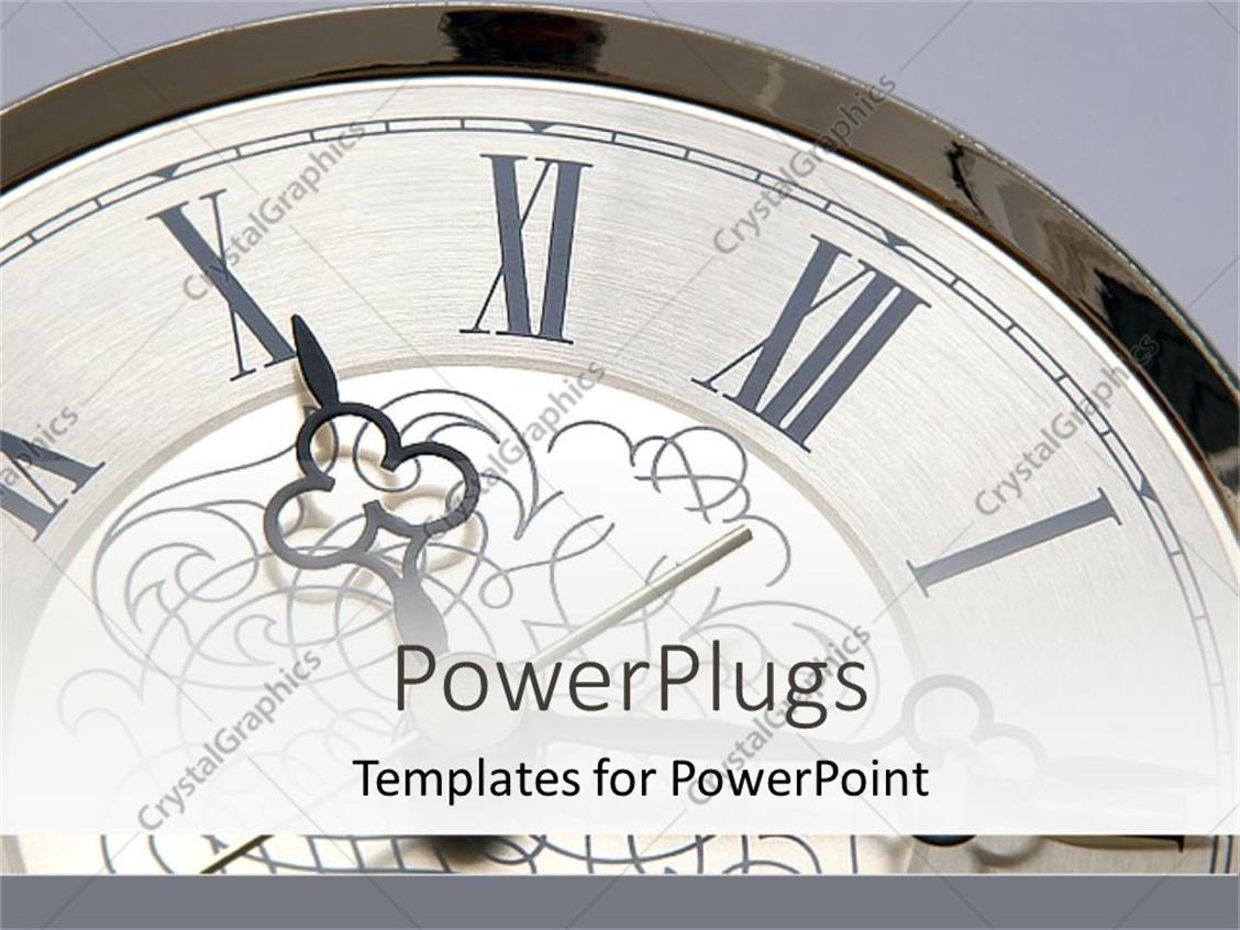 PowerPoint Template a clock in the background with place for text in front (29733)