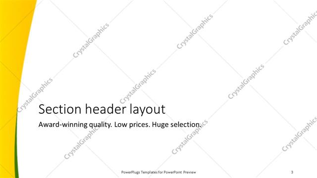 Section Header presentation slide layout