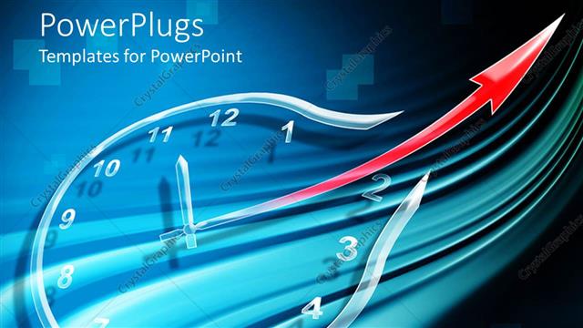  Presentation with shape - A clock in a different shape with bluish background