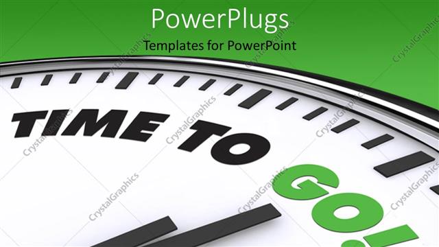  Presentation with clock - A clock with a greenish background