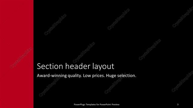 Section Header presentation slide layout