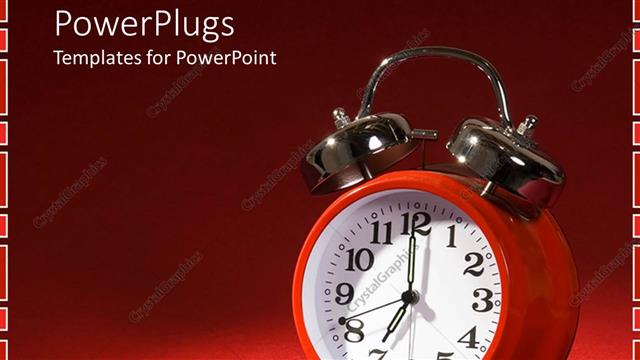  Presentation with clock - A clock with reddish background and place for text