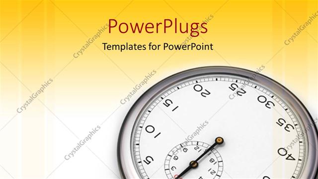  Presentation with measuring - Clock to sixty measuring seconds or minutes on gradient yellow to white background