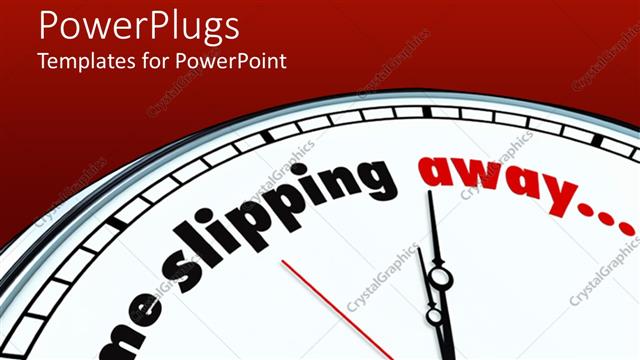  Presentation with clock - A clock with a text that spell out the sentence 