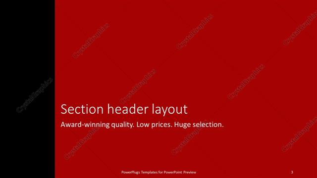 Section Header presentation slide layout
