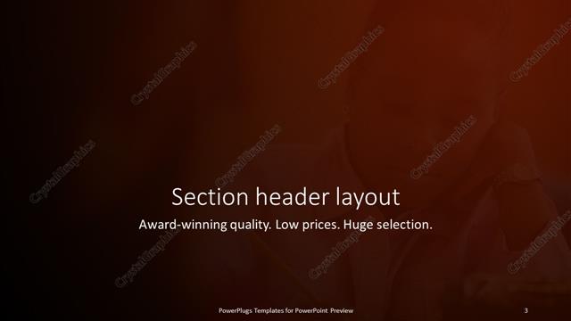 Section Header presentation slide layout