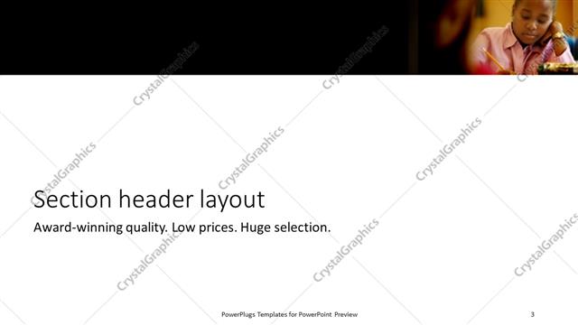 Section Header presentation slide layout