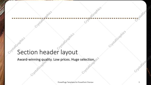 Section Header presentation slide layout