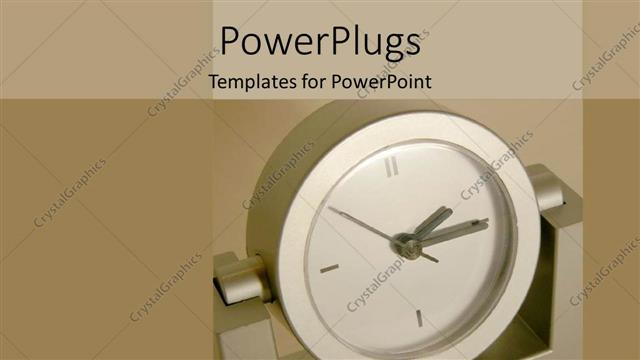  Presentation with clock face - Close-up of clock face on grey background