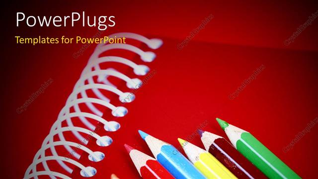  Presentation with agenda - Close-up depiction of pencils on a notebook with red color