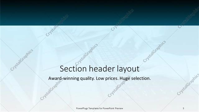 Section Header presentation slide layout