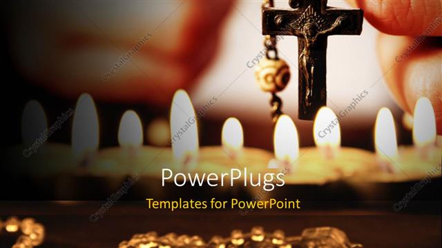  Presentation with praying hands rosary - Close-up of hands with rosary sending a prayer to God with black color