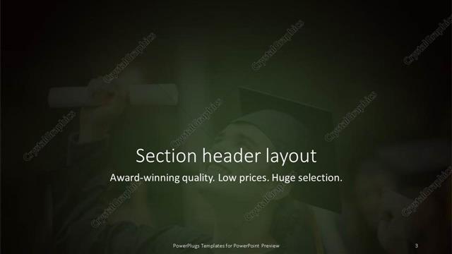 Section Header presentation slide layout