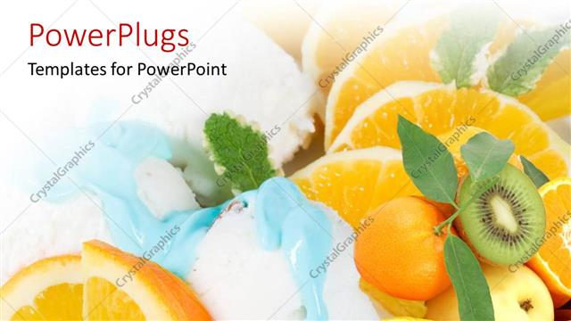  Presentation with orange fruit - Close-up of ice cream on sliced orange fruit