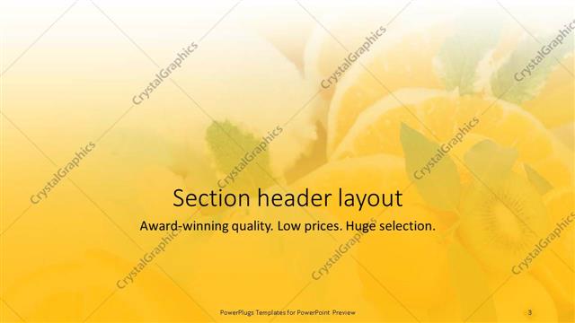 Section Header presentation slide layout