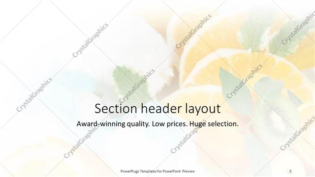 Section Header presentation slide layout