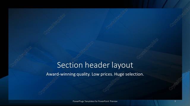 Section Header presentation slide layout