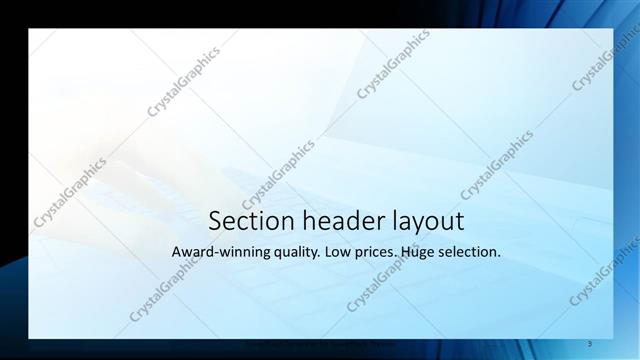 Section Header presentation slide layout