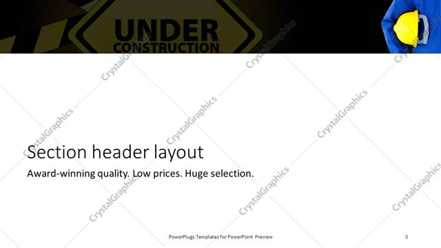 Section Header presentation slide layout