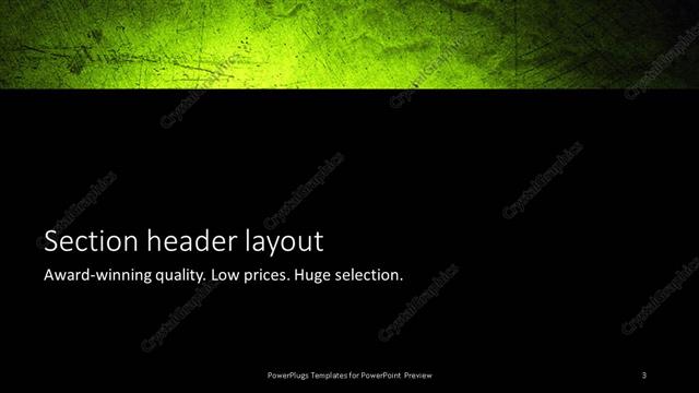 Section Header presentation slide layout