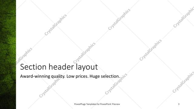 Section Header presentation slide layout