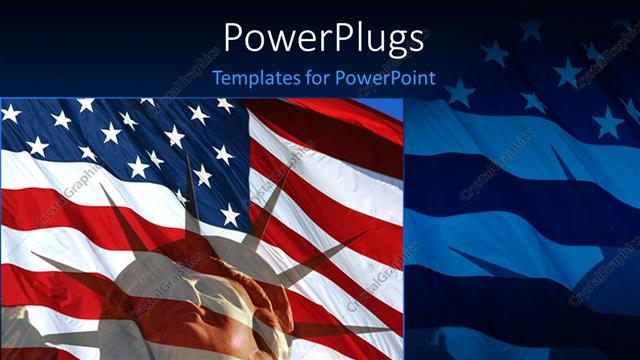  Presentation with liberty - Close-up of Statue of liberty over American flag