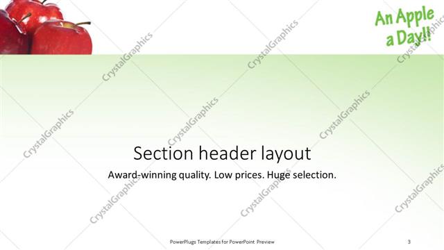 Section Header presentation slide layout