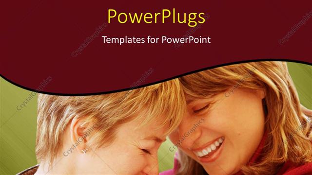  Presentation with blur - Close-up of two happy women laughing with blur in background