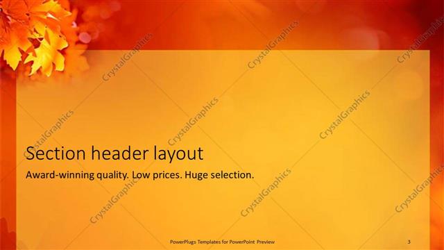 Section Header presentation slide layout