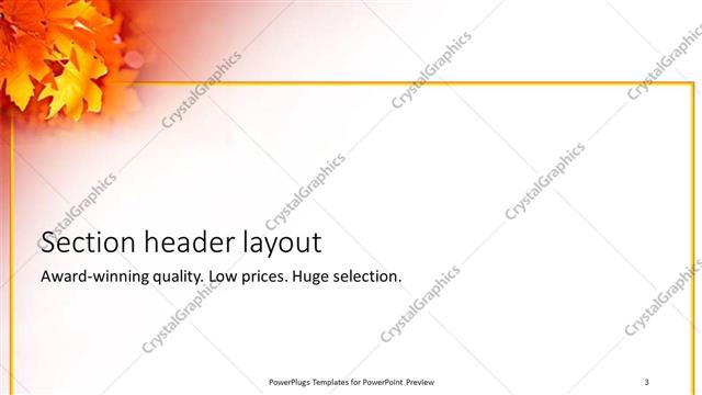 Section Header presentation slide layout
