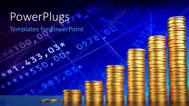  Presentation with financials - A number of old coins in piles