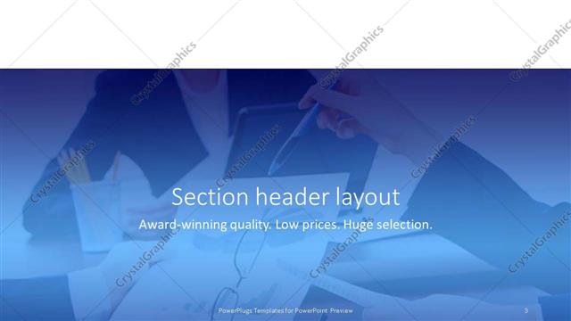 Section Header presentation slide layout