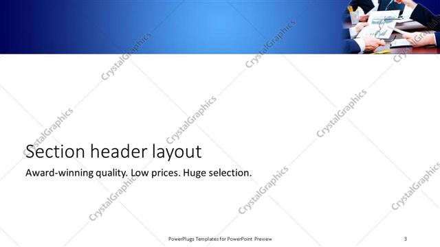 Section Header presentation slide layout
