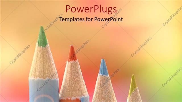  Presentation with heads - Close up of color pencil heads in colorful blurred background