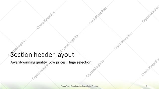 Section Header presentation slide layout