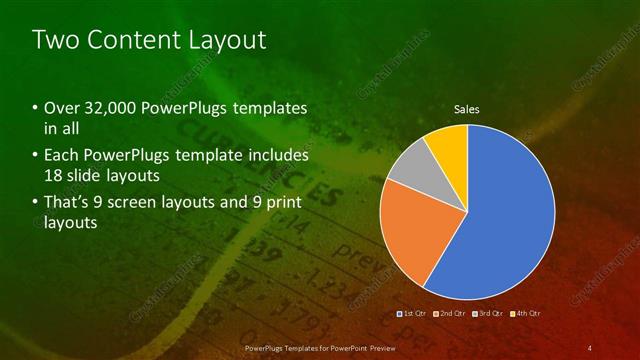 Two Content presentation slide layout