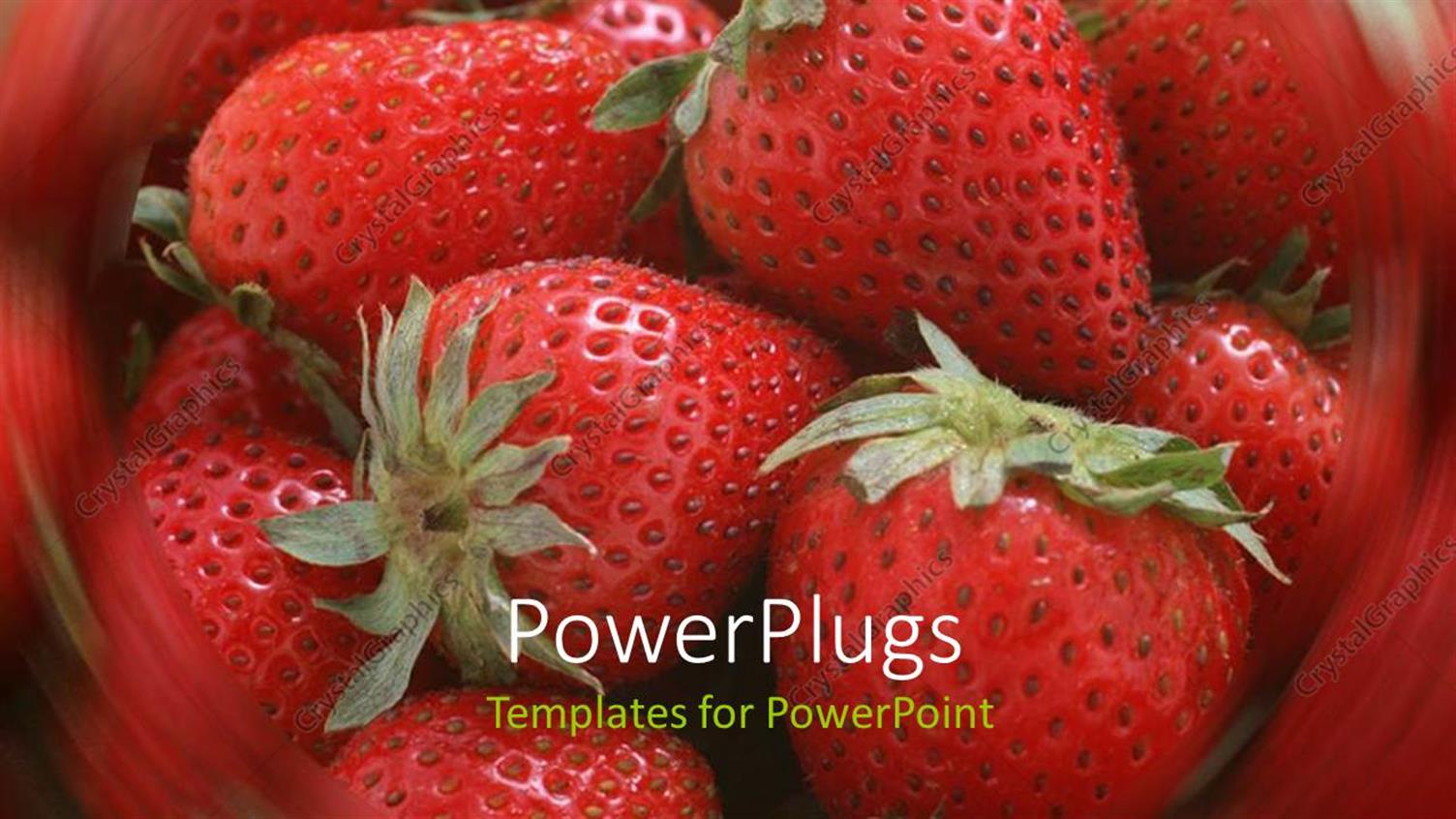 Featuring Close Up of Fresh Strawberries with Swirling Blurred Framing