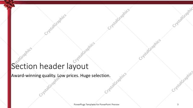 Section Header presentation slide layout