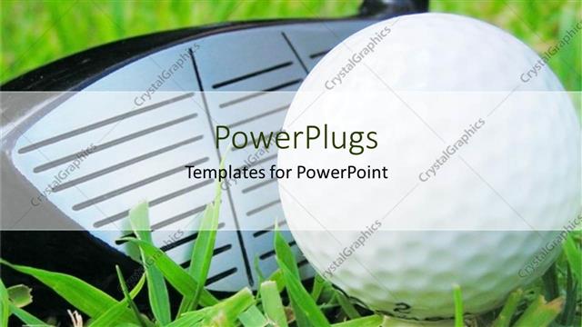  Presentation with club - Close up golf club and tee