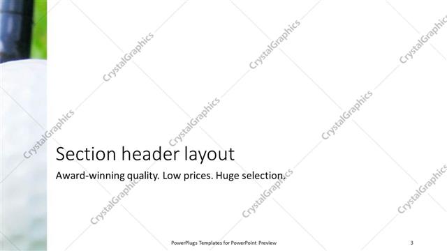 Section Header presentation slide layout