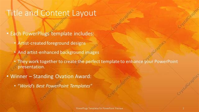Title and Content presentation slide layout