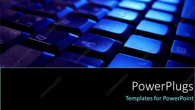  Presentation with keys - Close up of keyboard in blue with shadows