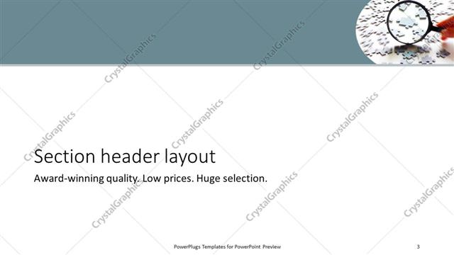 Section Header presentation slide layout
