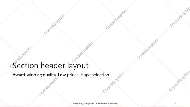 Section Header presentation slide layout