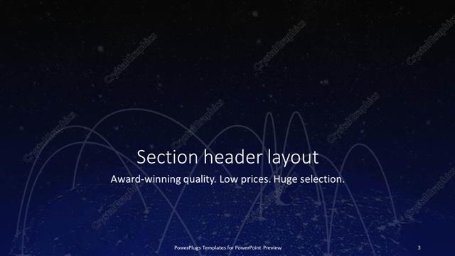 Section Header presentation slide layout