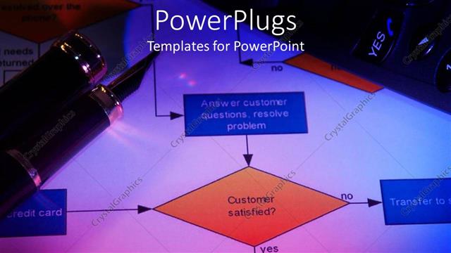 Presentation with classy - Close up of Process flow chart with classy pen on top