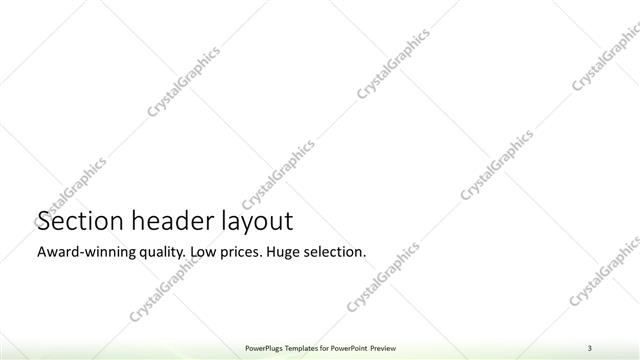 Section Header presentation slide layout