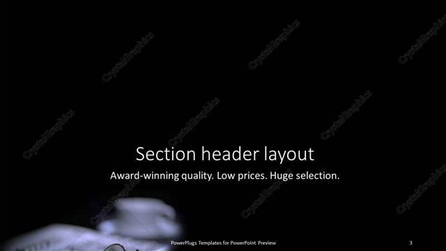 Section Header presentation slide layout