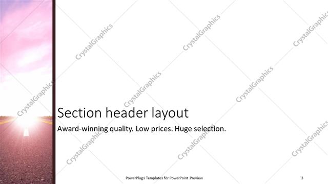 Section Header presentation slide layout